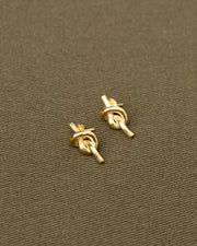 ARETES NUDO PLATA .925 Y ORO