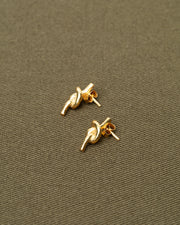 ARETES NUDO PLATA .925 Y ORO