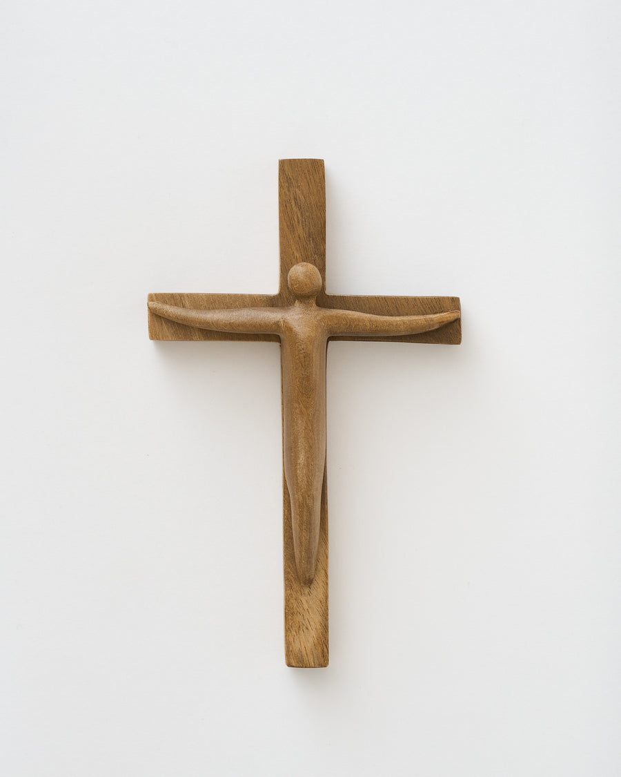 CRUZ CON CRISTO DE MADERA