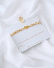 PULSERA MEDALLA DESATADORA NUDO ESPIGA PLATA  .925 Y  BAÑO ORO