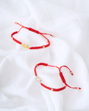 PULSERA MEDALLA DESATADORA NUDO ESPIGA PLATA  .925 Y  BAÑO ORO