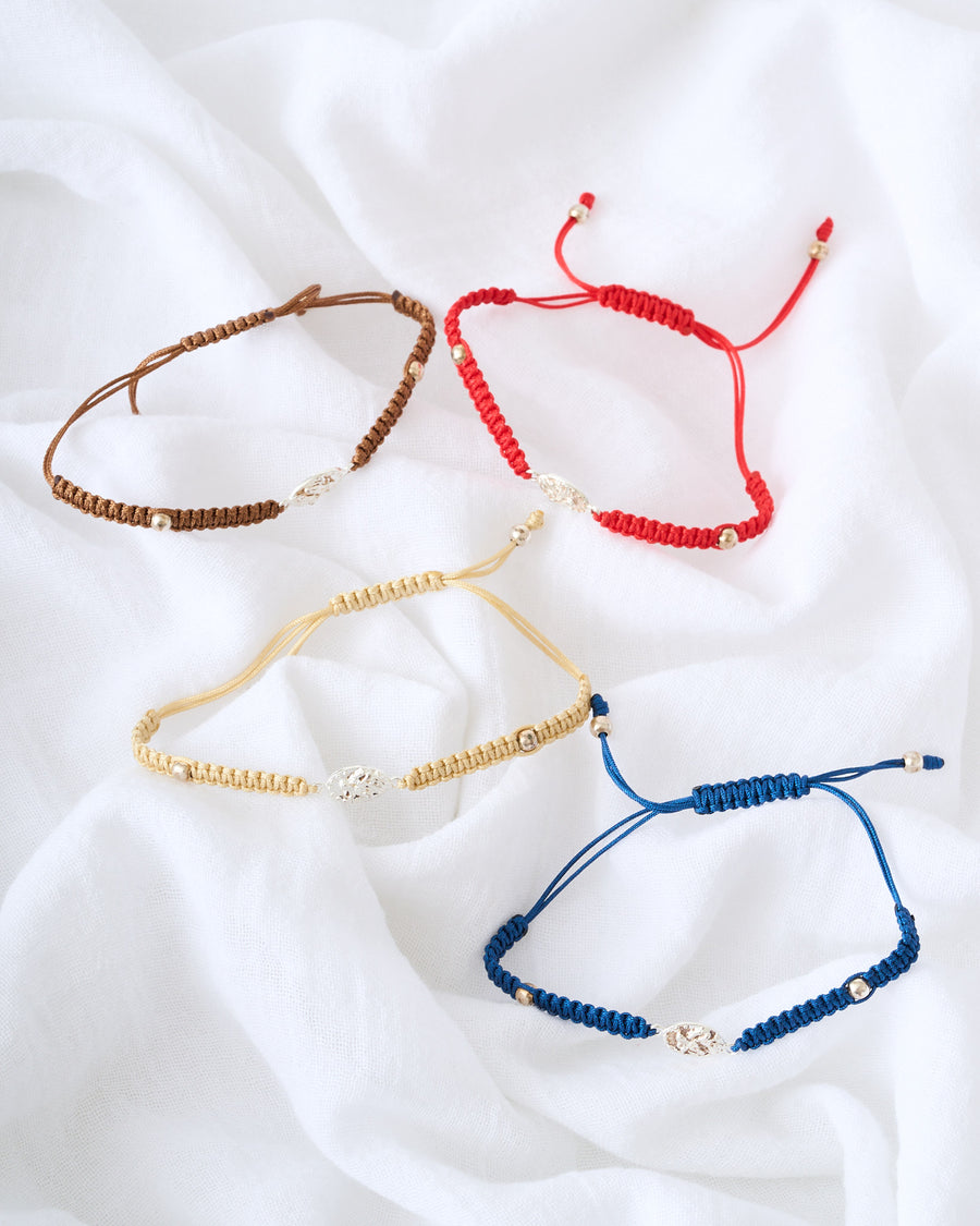 PULSERA MEDALLA DESATADORA NUDO ESPIGA PLATA  .925 Y  BAÑO ORO
