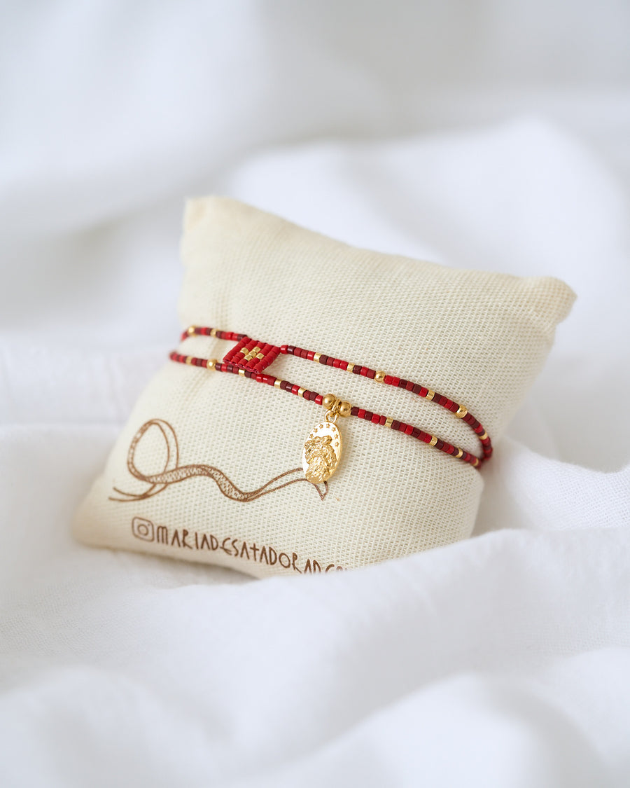 PULSERA DOBLE MEDALLA DESATADORA DE NUDOS + CRUZ