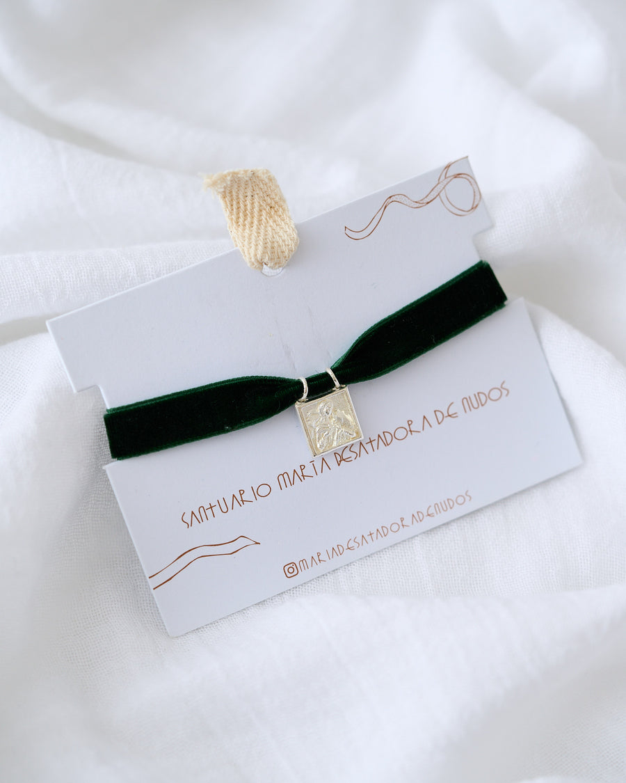 PULSERA ESCAPULARIO MARÍA DESATADORA DE NUDOS PLATA .925
