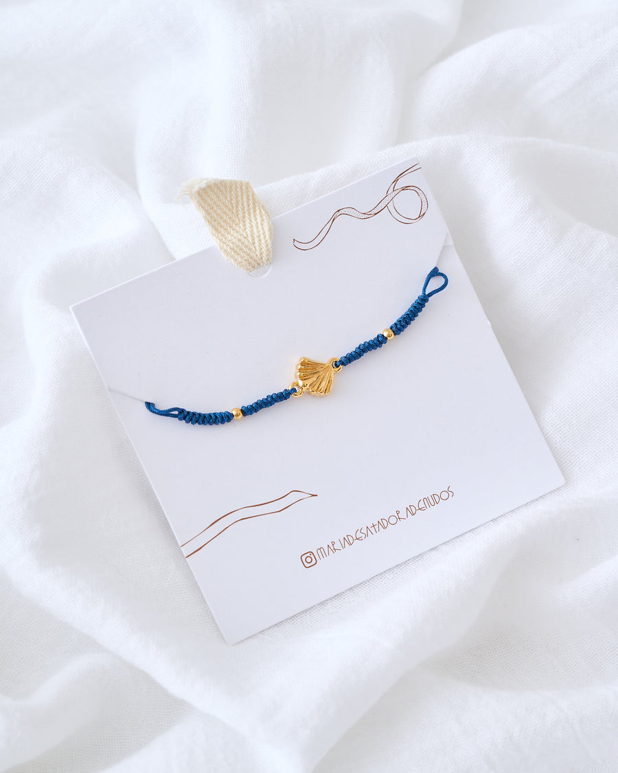 PULSERA CONCHA PEREGRINO BAÑO DE ORO
