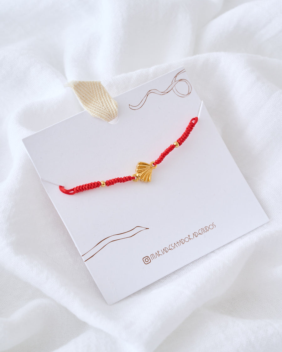 PULSERA CONCHA PEREGRINO BAÑO DE ORO