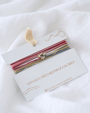 PULSERA NUDO MINI PLATA .925 EN HILO MULTICOLOR