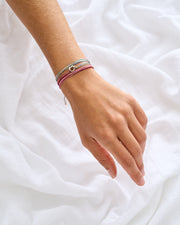 PULSERA NUDO MINI PLATA .925 EN HILO MULTICOLOR