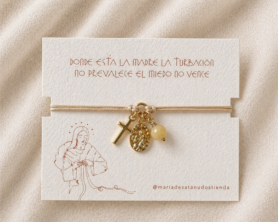 PULSERA DÍA DE LAS MADRES MEDALLA + CRUZ