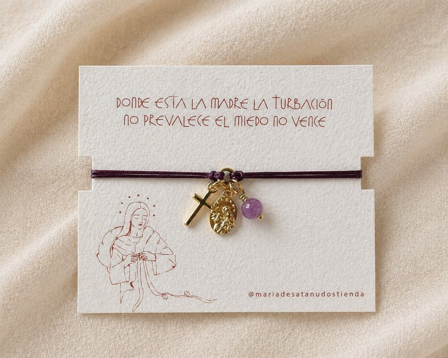 PULSERA DÍA DE LAS MADRES MEDALLA + CRUZ