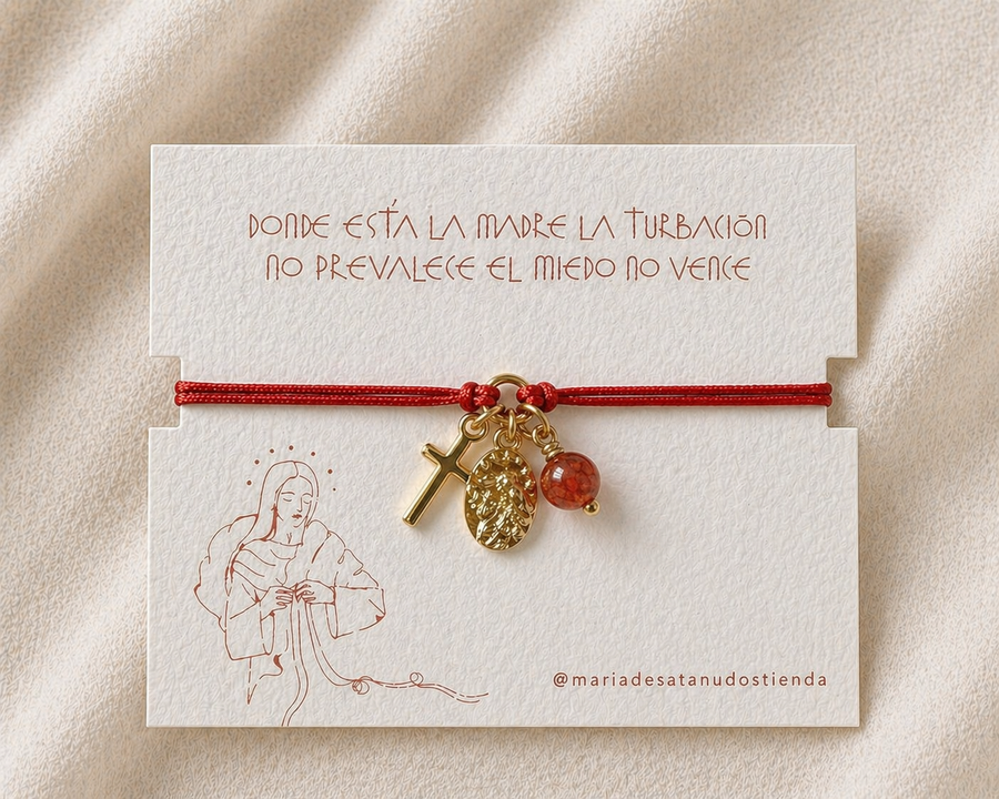 PULSERA DÍA DE LAS MADRES MEDALLA + CRUZ