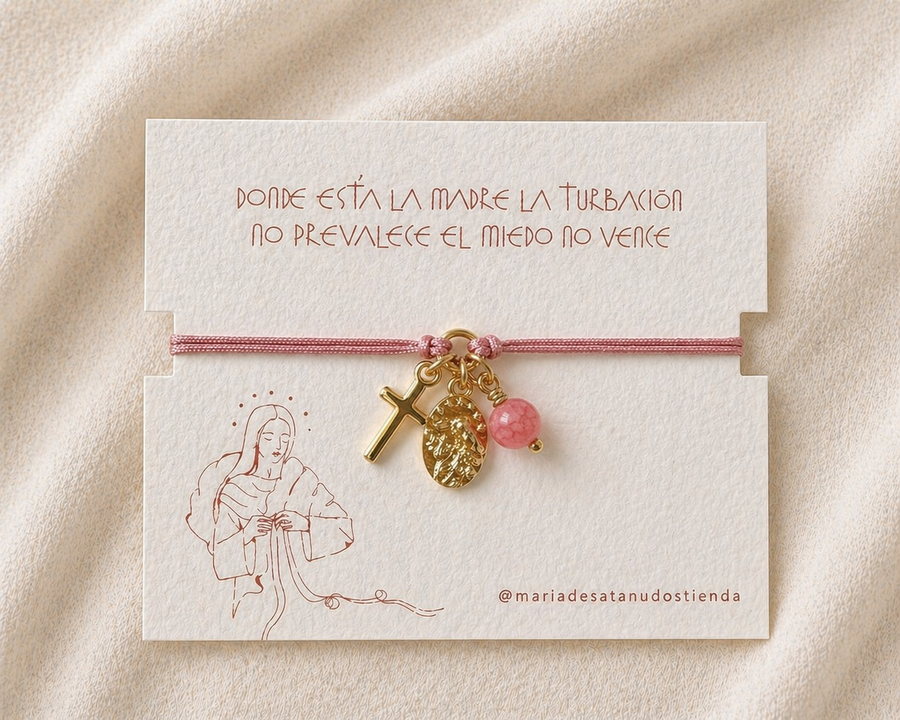 PULSERA DÍA DE LAS MADRES MEDALLA + CRUZ