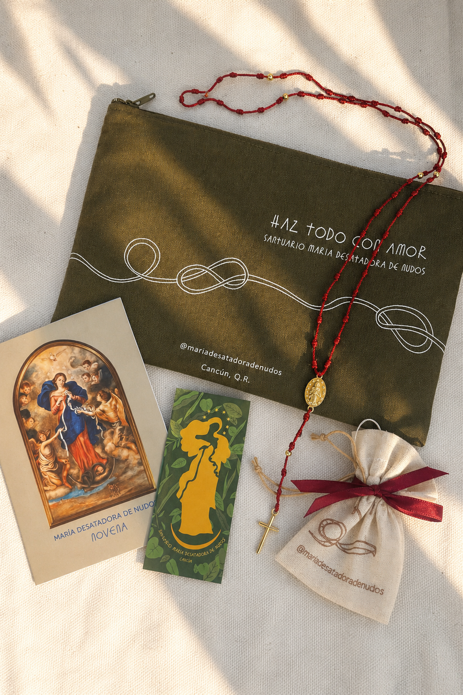 SET: ESTUCHE + NOVENA + ROSARIO + SEPARADOR