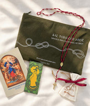 Set: estuche + novena + rosario + separador